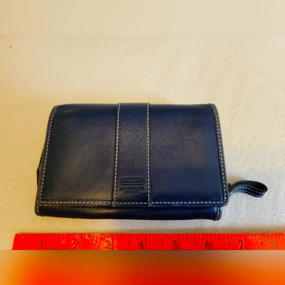 Navy Coach Bi-fold Women's Wallet - Picture 1 of 4